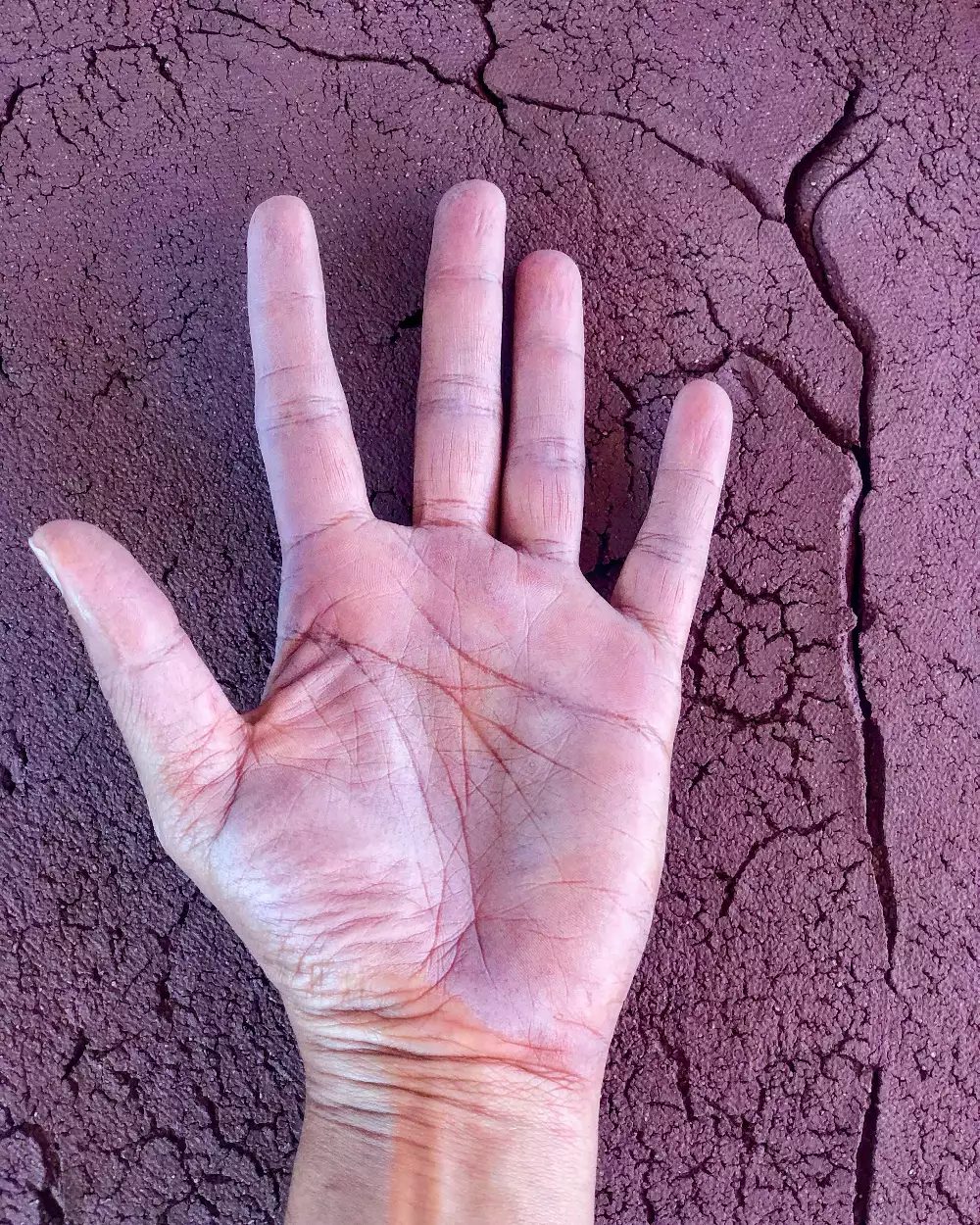 Artist's hand against a clay. The textures and forms of both reflective of each other
