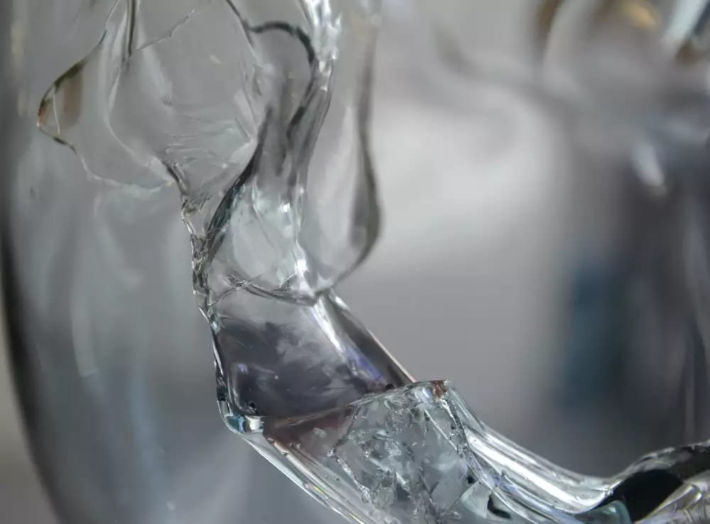 A glass sculpture in the shape of a chrysalis / icicle