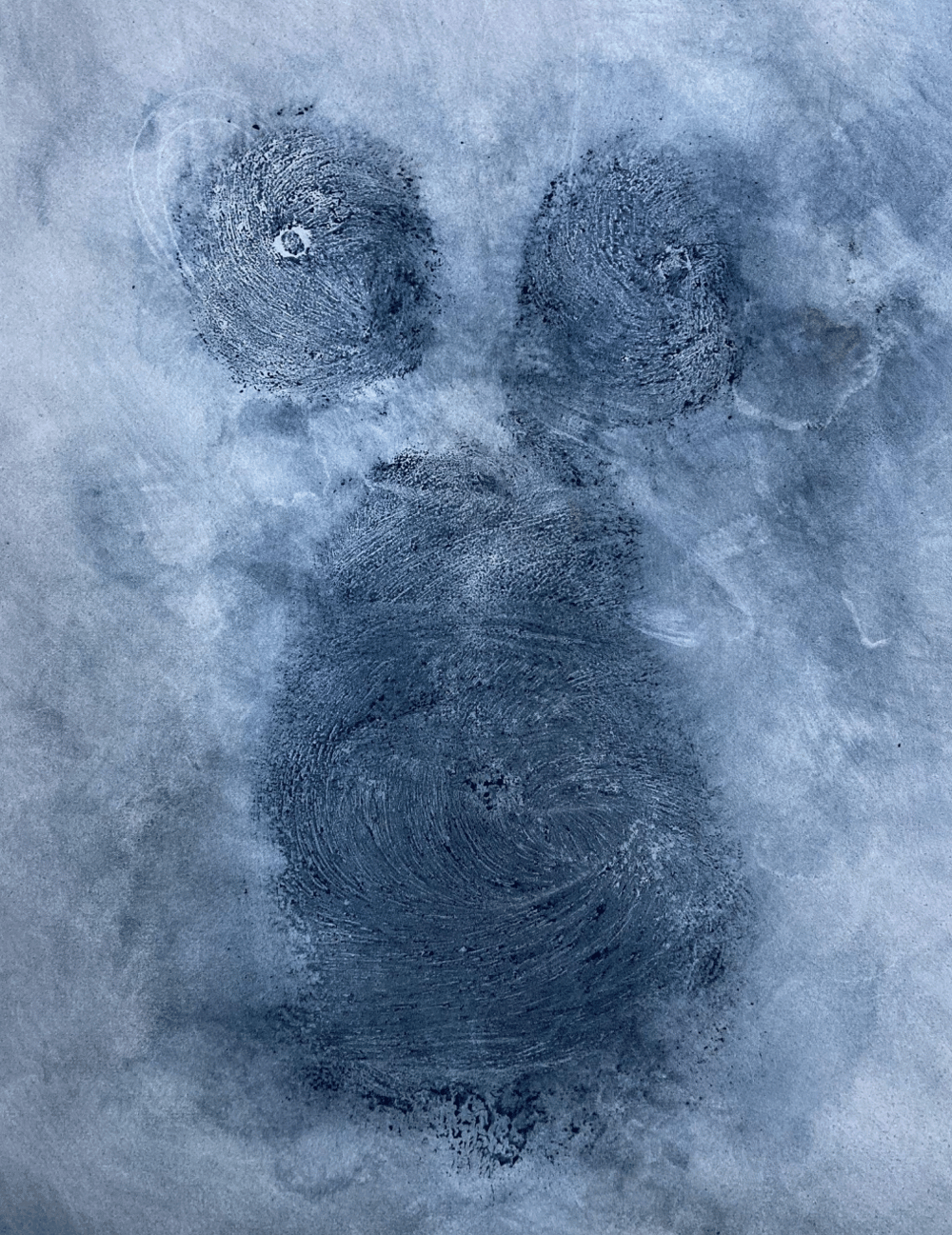 Illusion of the Separate Self. 2022. Body print with Woad on Fabriano paper.