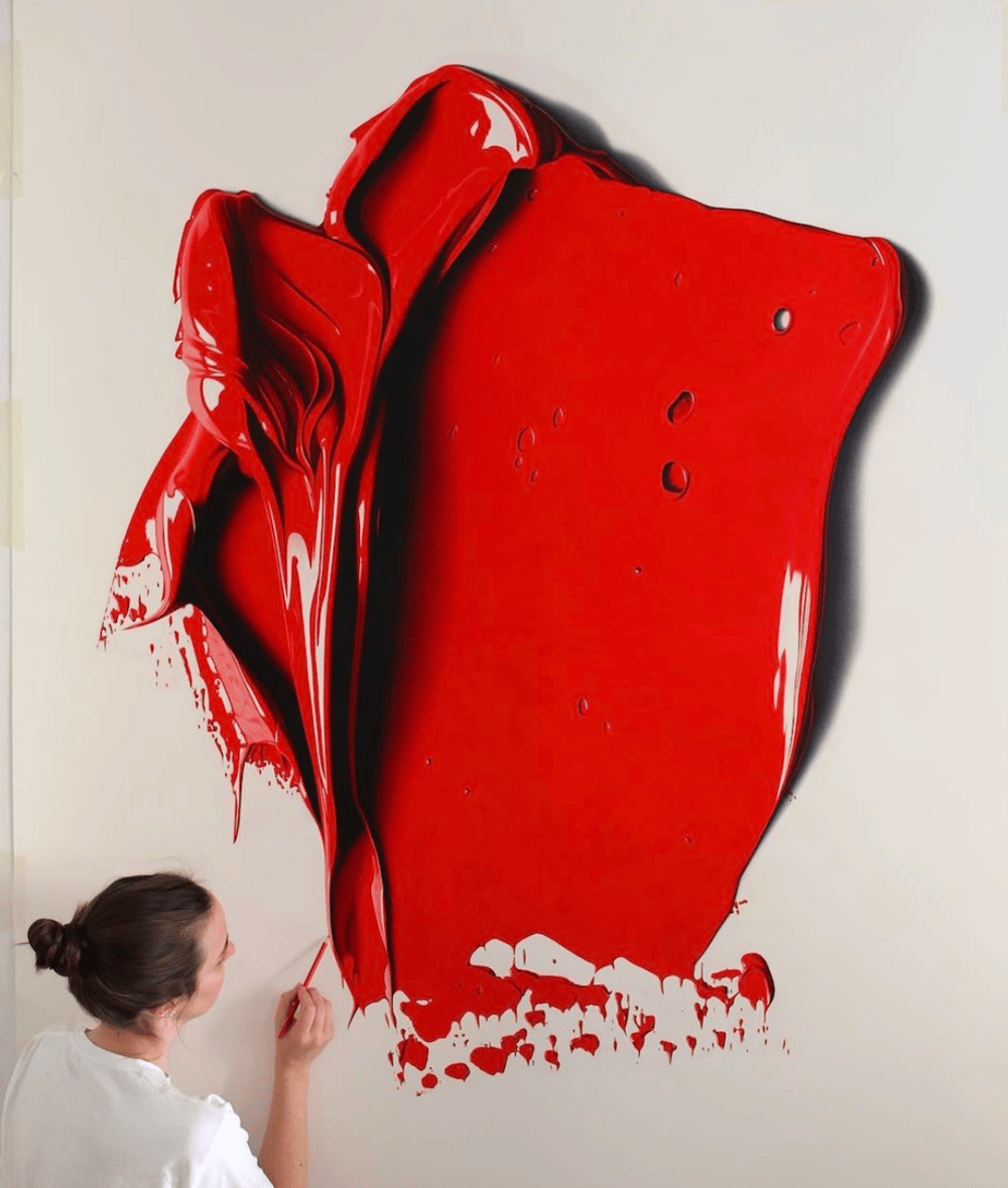 Cj Hendry, Untitled (as far as I could tell), is a perfect rendition of a blob of paint made entirely with… coloured pencils! So whatever paint is… it’s not this!